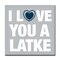Crafted Creations White and Gray &#x22;I LOVE YOU A LATKE&#x22; Hanukkah Square Cotton Wall Art Decor 20&#x22; x 20&#x22;